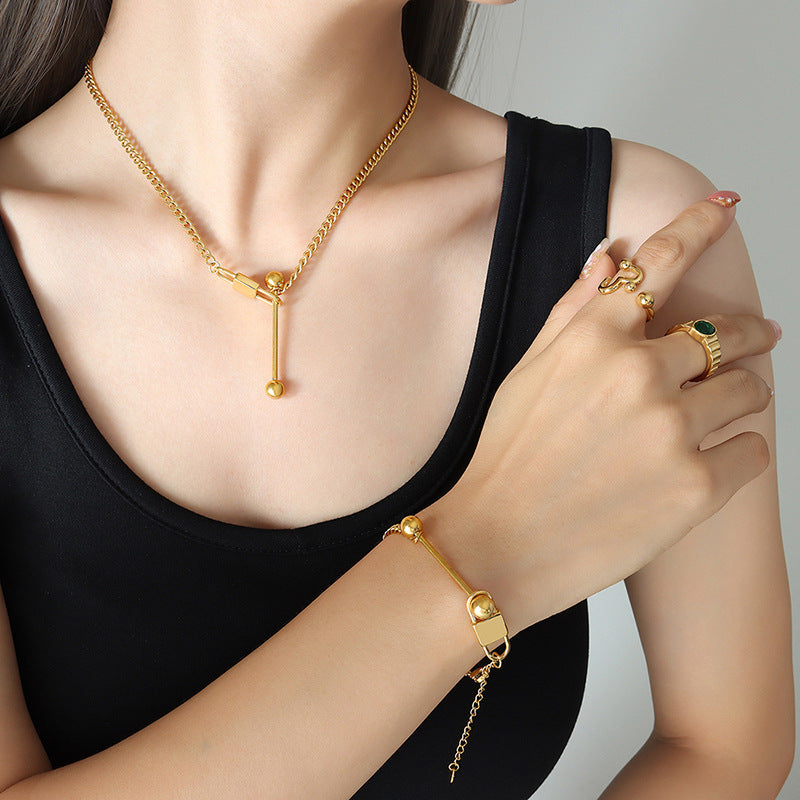 ELE LOCK NECKLACE(Gold)