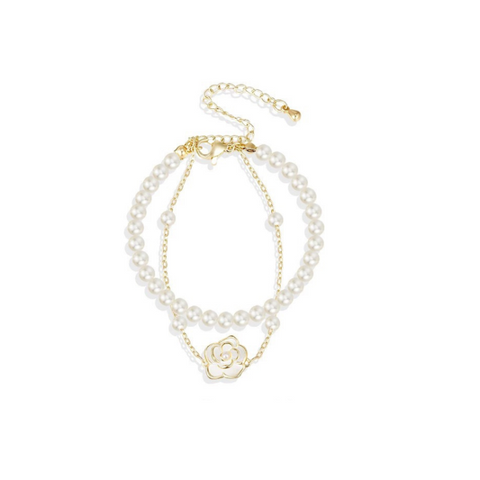 PEARL DOUBLE CHAIN ​​BRACELET