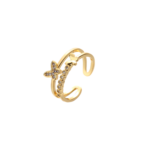 GOLD BUTTERFLY RING