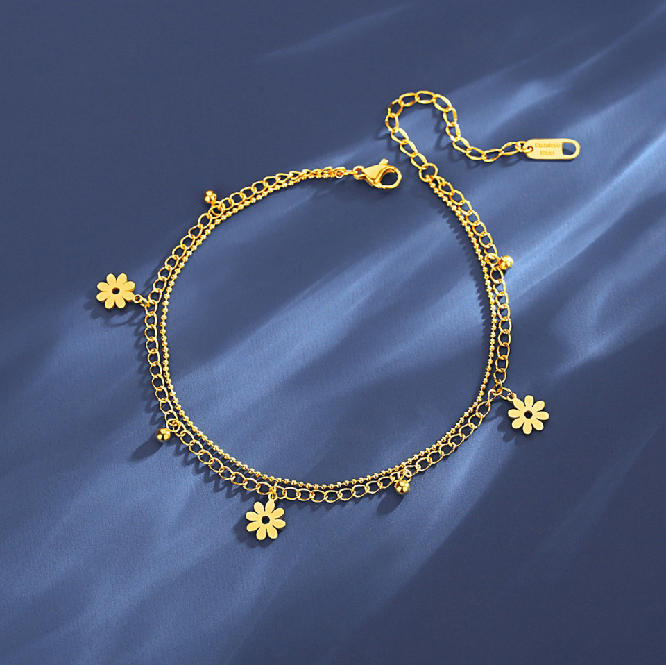 FLOWER DESIGN ANKLET　