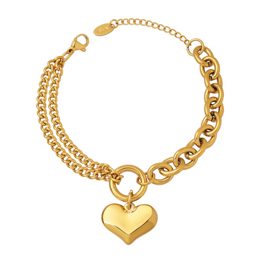 MIX CHAIN ​​HEART BRACELET (all 3 colors)