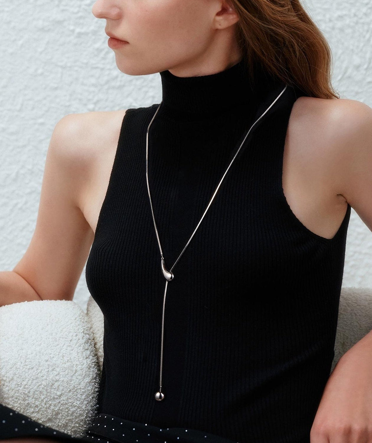 WATER DROP PENDANT SWEATER NECKLACE