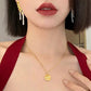KOREAN CURLED-EDGE PENDANT NECKLACE