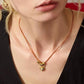 GOLD RED HEART PENDANT NECKLACE