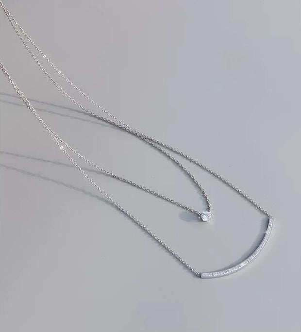 ZIRCONIA LAYERED NECKLACE