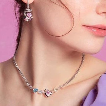 PINK HEART COLLARBONE NECKLACE