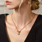 GOLD RED HEART PENDANT NECKLACE