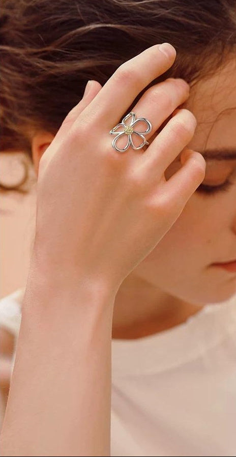 FLORAL OPEN RING JEWELRY