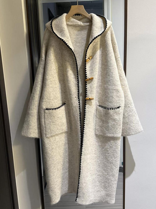 HOODED KNIT SWEATER JACKET