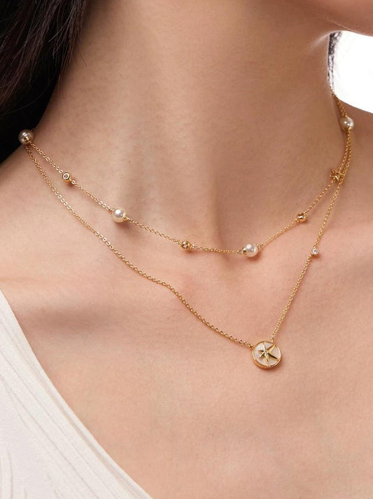 LUXE ZIRCONIA PEARL NECKLACE