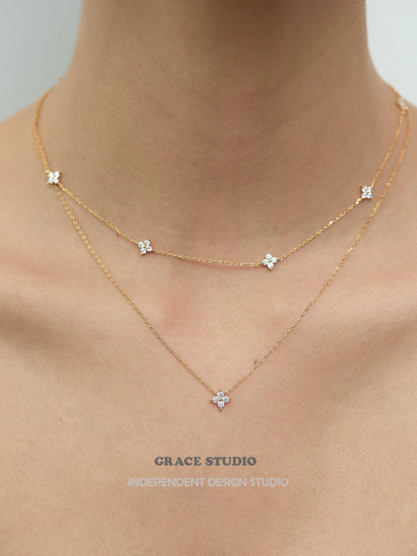 STERLING SILVER CLOVER NECKLACE