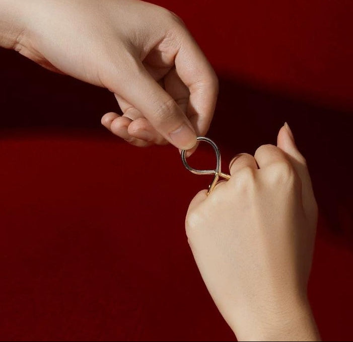 GEOMETRIC COUPLE RINGS SET