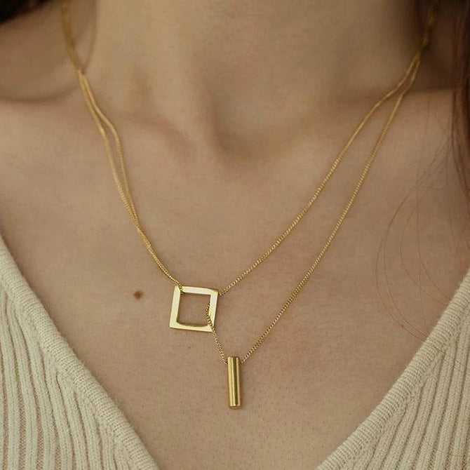 LAYERED TITANIUM-STEEL NECKLACE