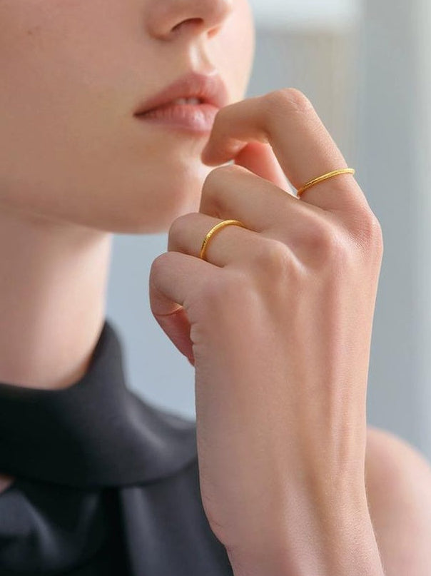 BRUSHED SILVER STATEMENT RING