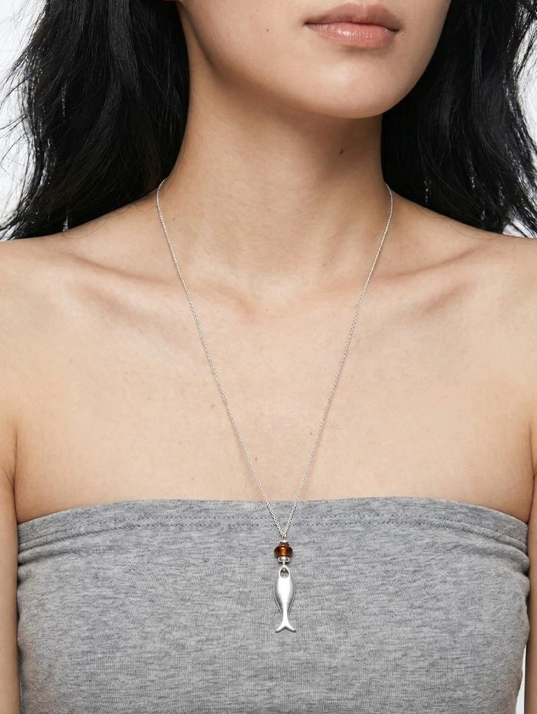 HERRINGBONE PENDANT NECKLACE