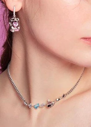 PINK HEART COLLARBONE NECKLACE