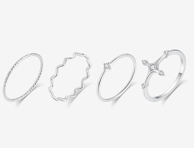 LIGHT LUXURY STACKING RINGS SET