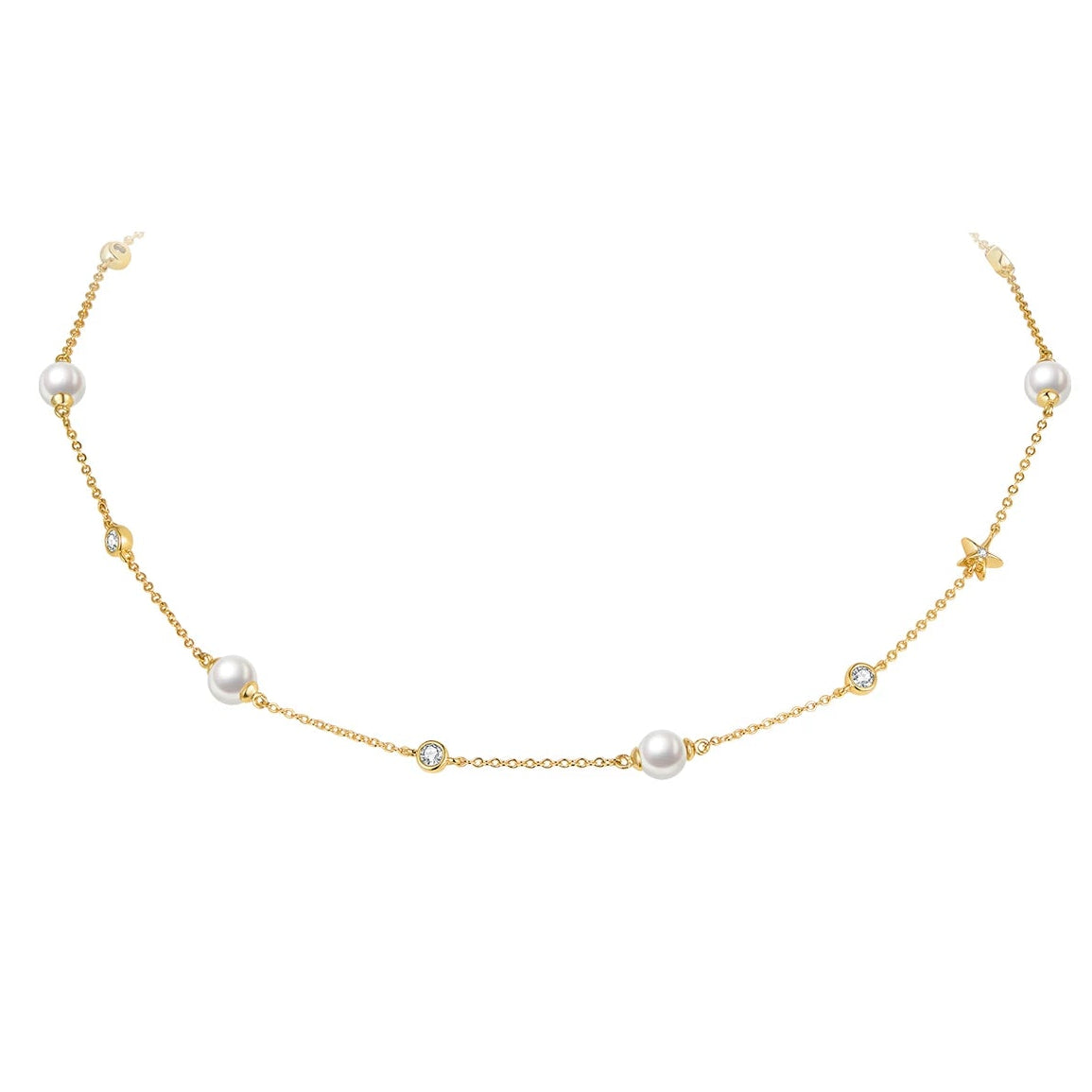 LUXE ZIRCONIA PEARL NECKLACE