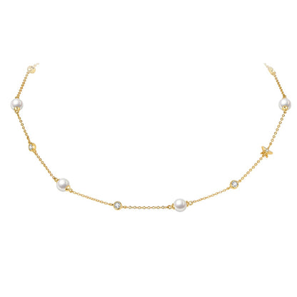 LUXE ZIRCONIA PEARL NECKLACE