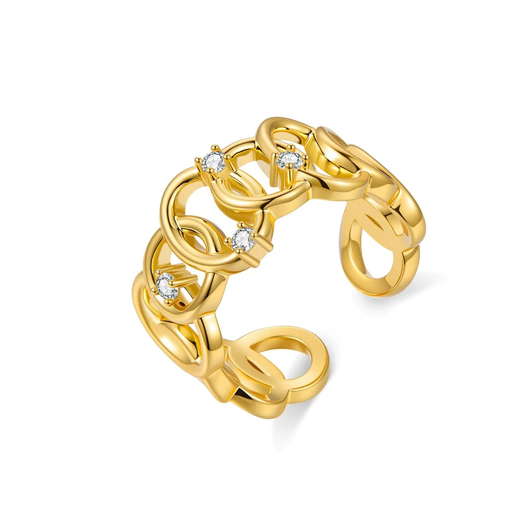 RETRO GOLD STACKING RINGS SET