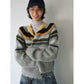 LUXURY MOHAIR STRIPED KNIT SWEATER