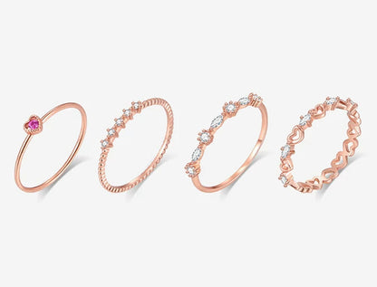 LIGHT LUXURY STACKING RINGS SET