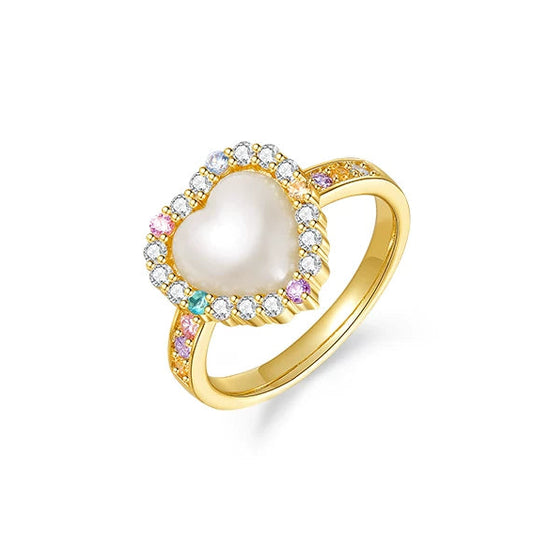 COLORFUL PEARL BOW RING