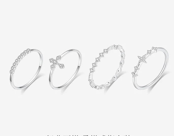 LIGHT LUXURY STACKING RINGS SET