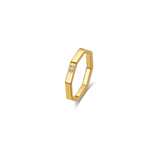 GOLD HEXAGONAL FINGER RING