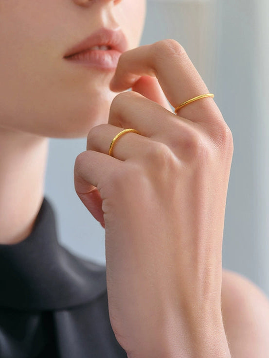 BRUSHED SILVER STATEMENT RING