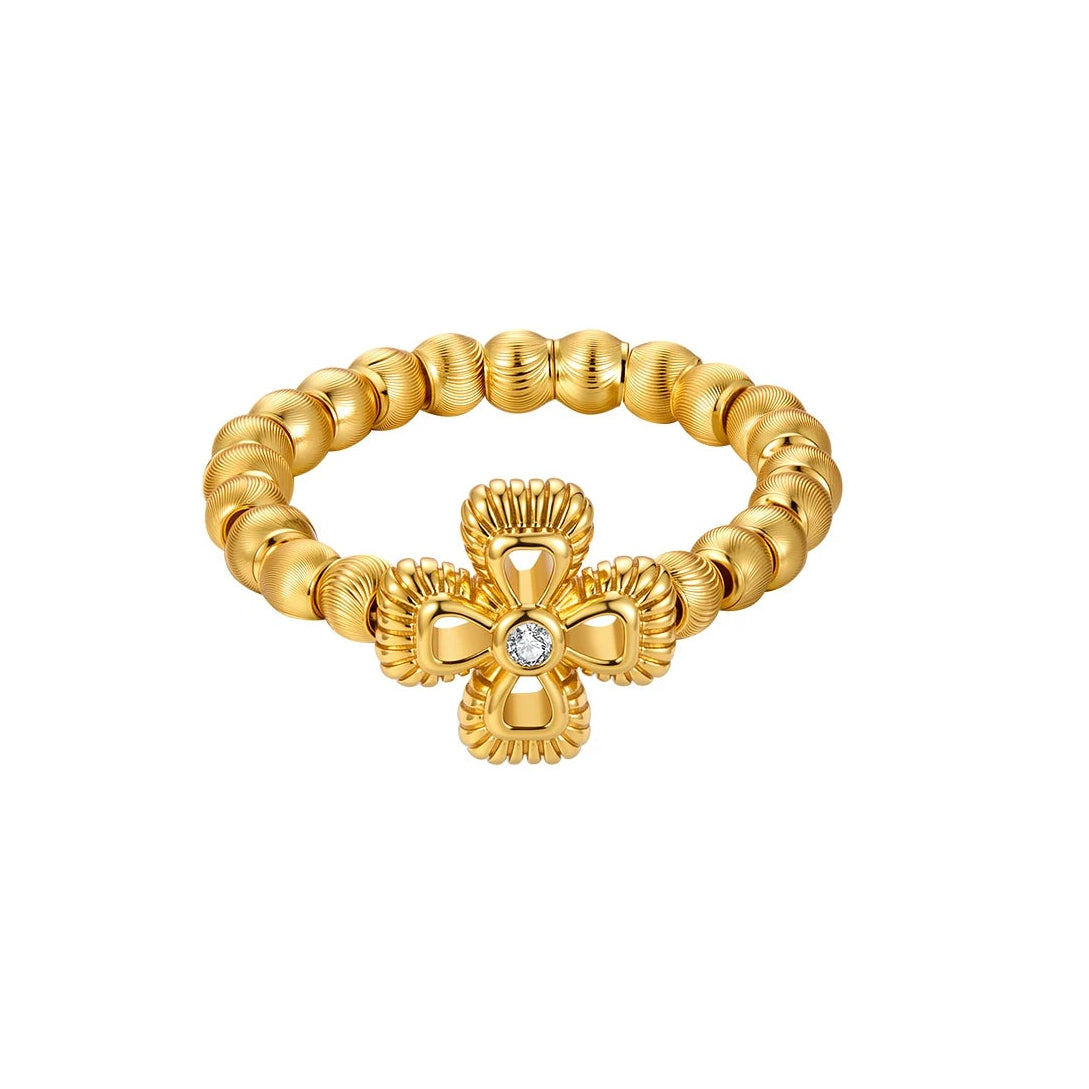 VINTAGE GOLD CLOVER RING SET