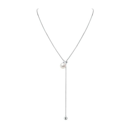 GRAY PEARL TASSEL NECKLACE