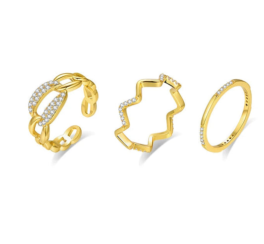 GOLD PIGMENT STACKING RING SET