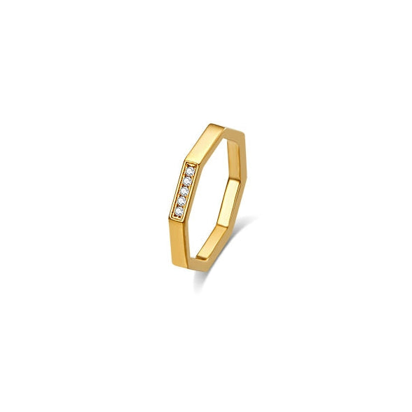 GOLD HEXAGONAL FINGER RING