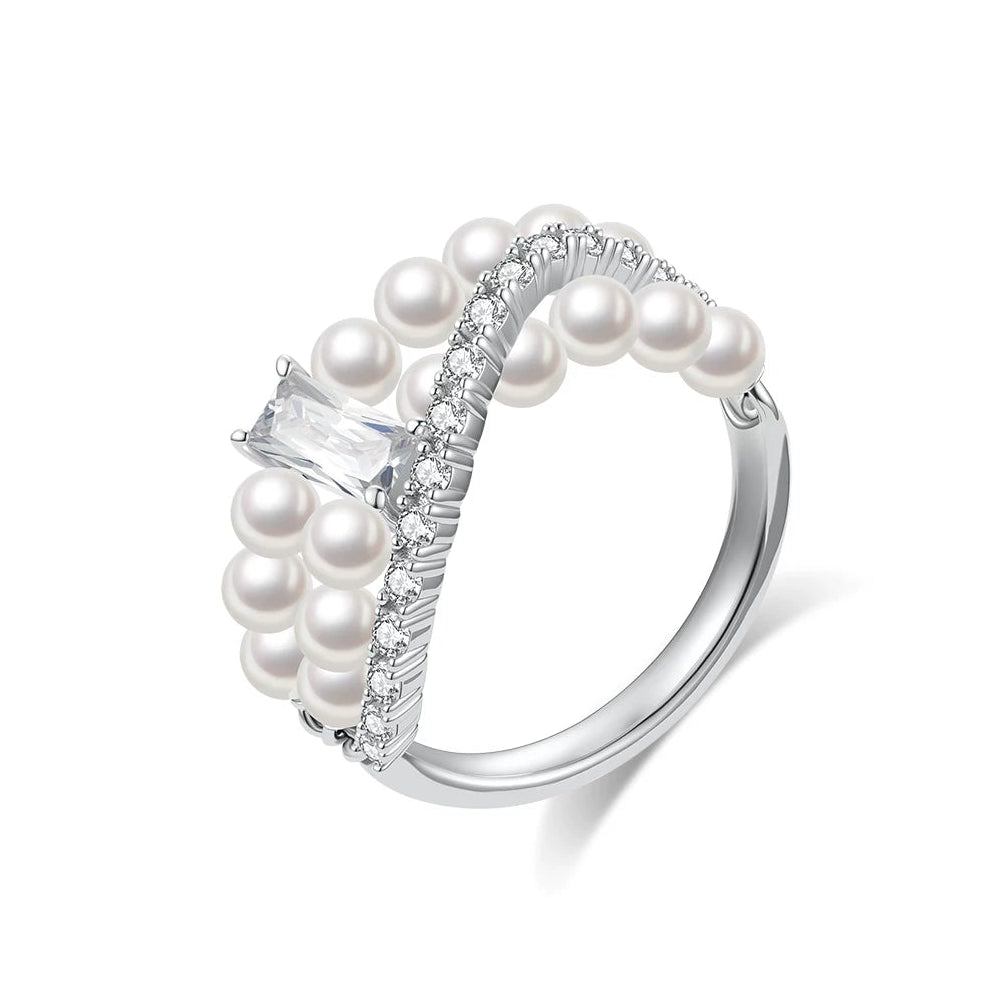 SNOWFLAKE PEARL RING