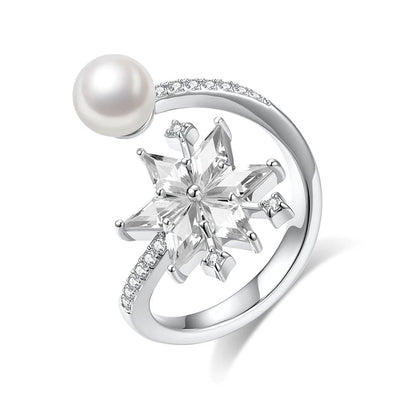 SNOWFLAKE PEARL RING