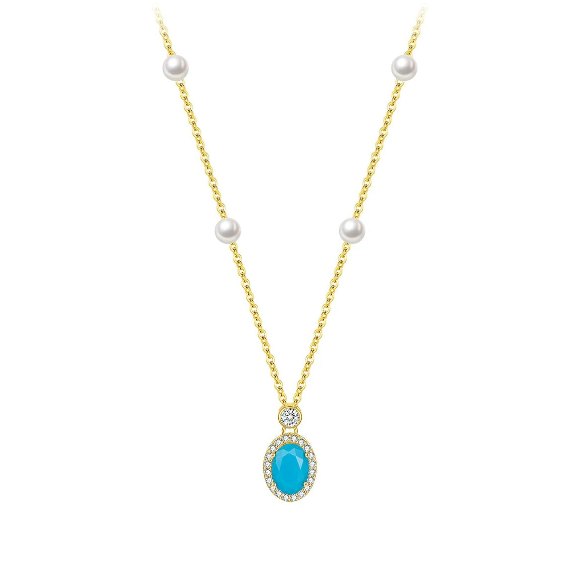 CELADON BEADED PEARL NECKLACE