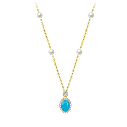 CELADON BEADED PEARL NECKLACE