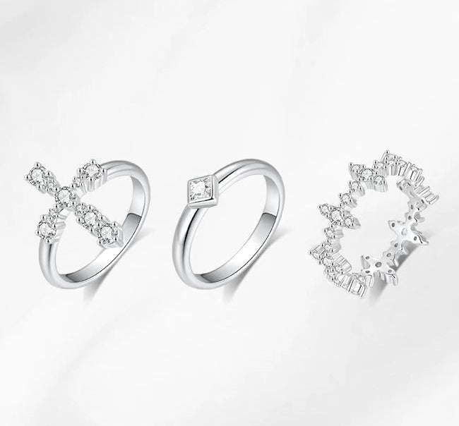 SILVER ZIRCONIA STACKING RING