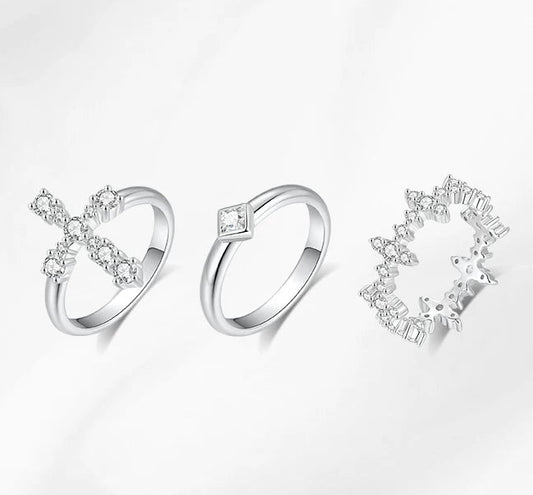 SILVER ZIRCONIA STACKING RING