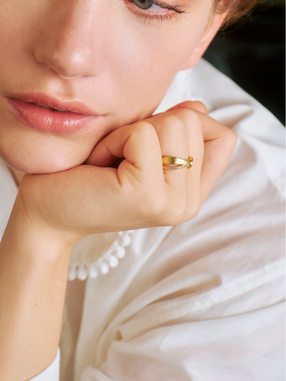 GOLD BOW RING FOR WOMEN