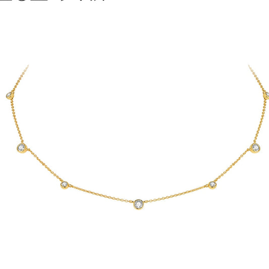 WILLOW GOLD ZIRCONIA NECKLACE