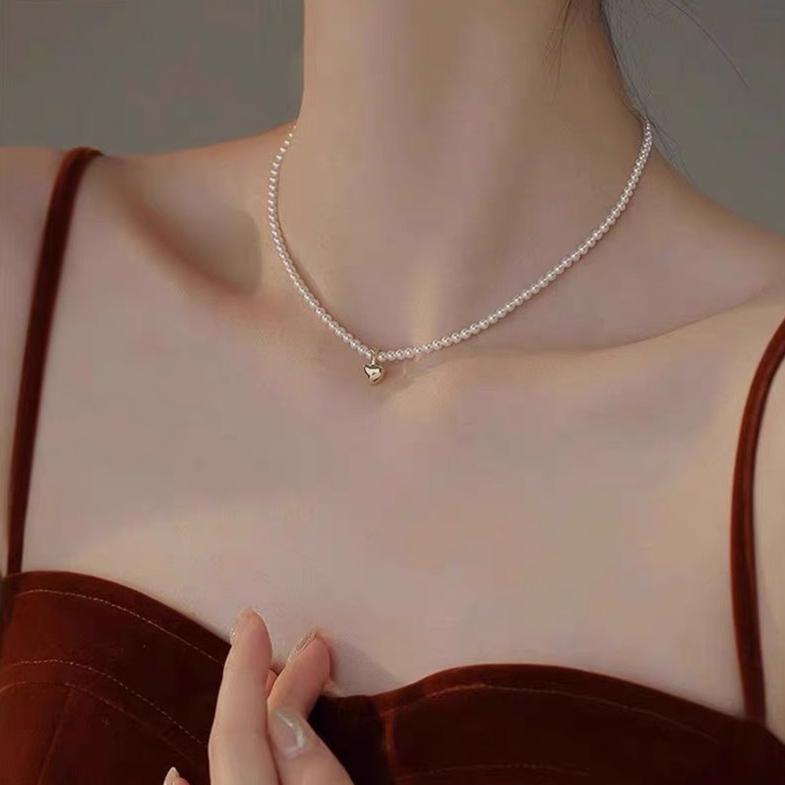 PEARL GOLD HEART NECKLACE