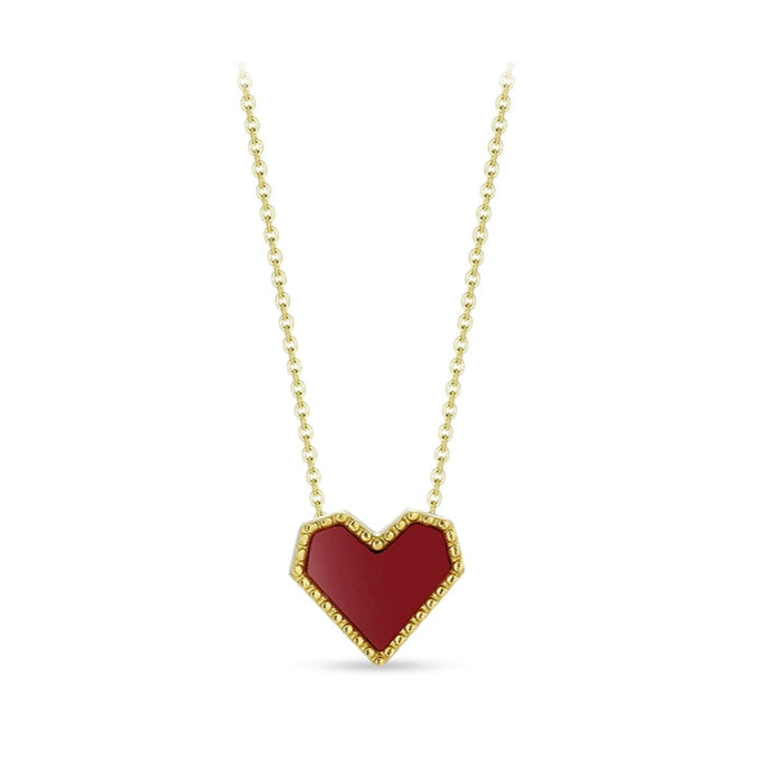 PEACH HEART CHOKER NECKLACE