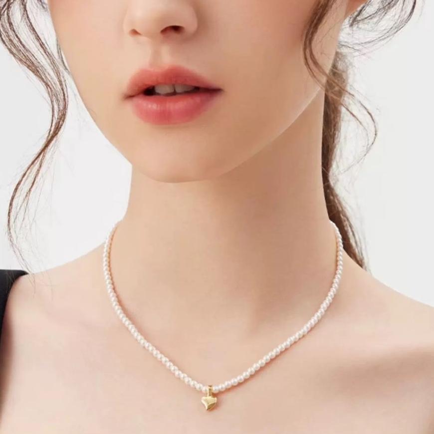 PEARL GOLD HEART NECKLACE