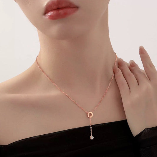 ELE ROUND SQUARE NECKLACE（全3色）