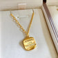 KOREAN CURLED-EDGE PENDANT NECKLACE