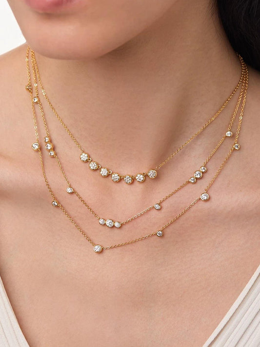 WILLOW GOLD ZIRCONIA NECKLACE