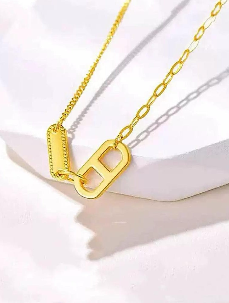 GOLD PENDANT LINK NECKLACE