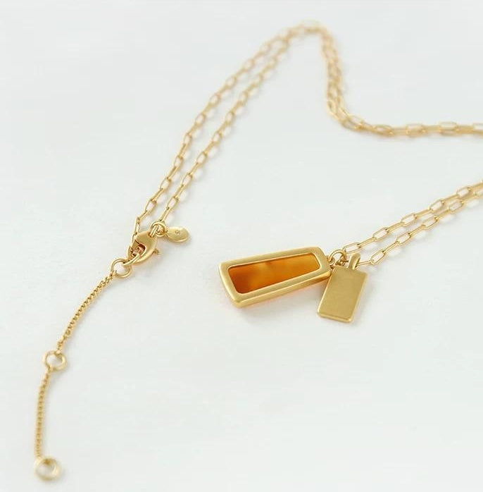 GEOMETRIC PENDANT LONG NECKLACE